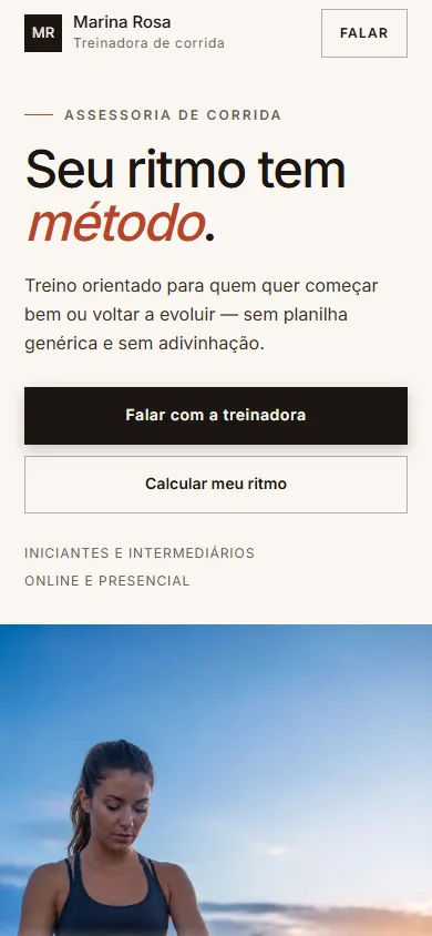 Editorial Coach visto no celular