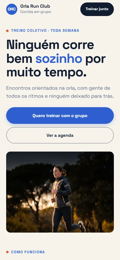 Run Club visto no celular