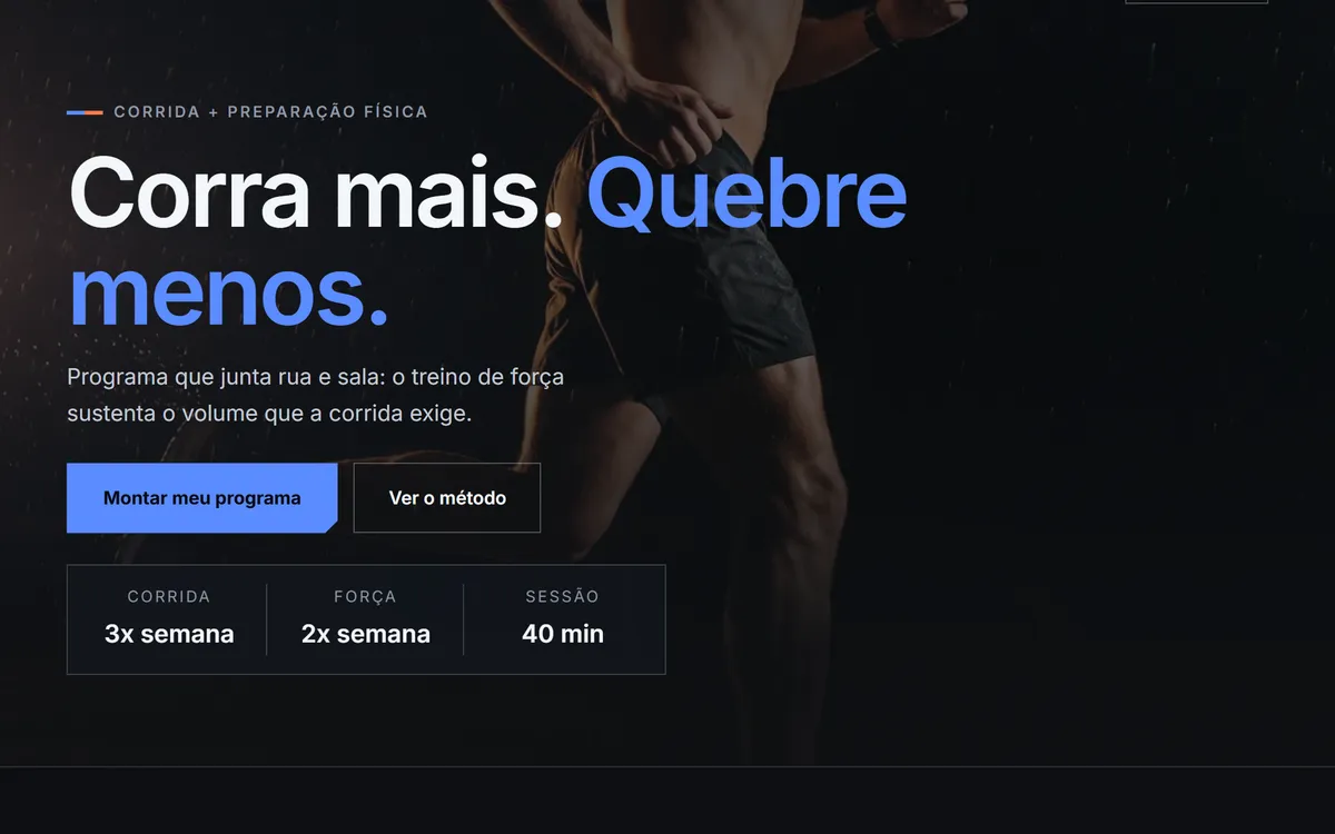 Abertura do modelo Run Strong