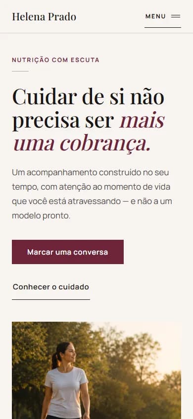 Nutri Mulher visto no celular
