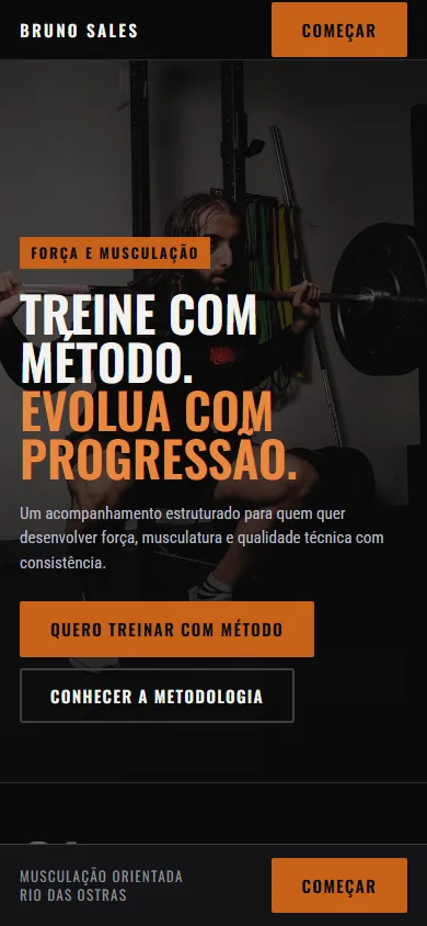 Força & Hipertrofia visto no celular