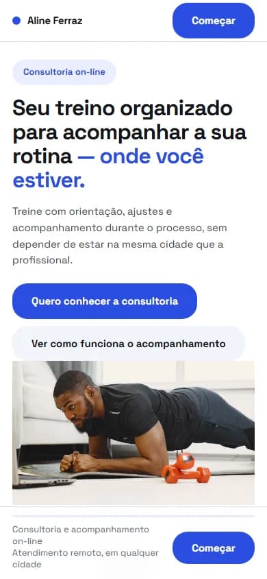 Personal Online visto no celular